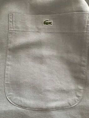 Lacoste Light Gray Polo Shirt with Green Crocodile Logo